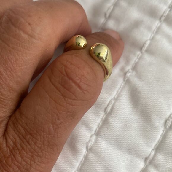14k gold plated ring. Adjustable, luxury brand. Great alone or stacked - Picture 5 of 9
